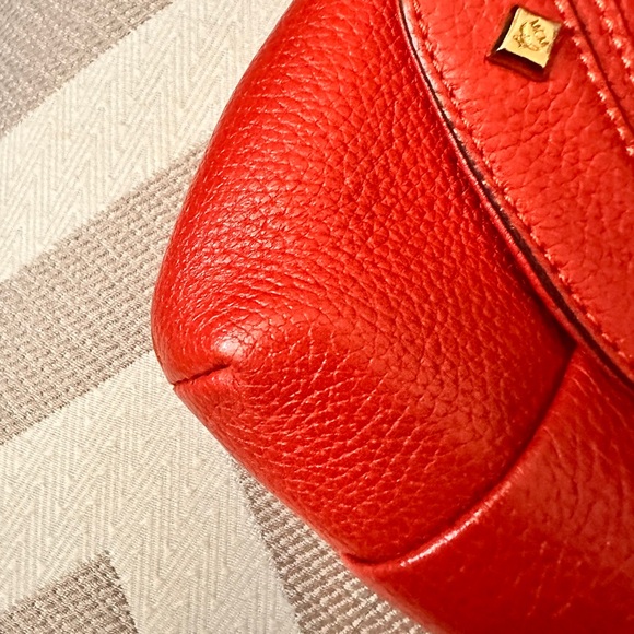 MCM Red-Orange Leather Flap Shoulder bag - Picture 12 of 15